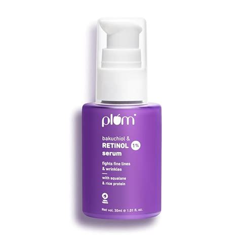 Plum 1% Retinol Anti-Aging Night Face Serum with Bakuchiol | Boosts ...