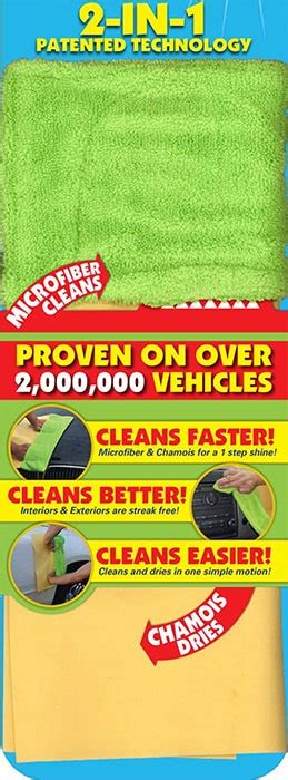 Shine Pro® 2-In-1 Microfiber-Chamois Cleaning & Drying Cloth For Cars ...