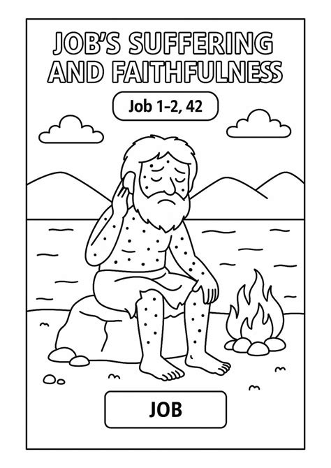 Job’s Suffering and Faithfulness – Free Bible Coloring Page (Job 1–2, 42) | Bible stories for ...