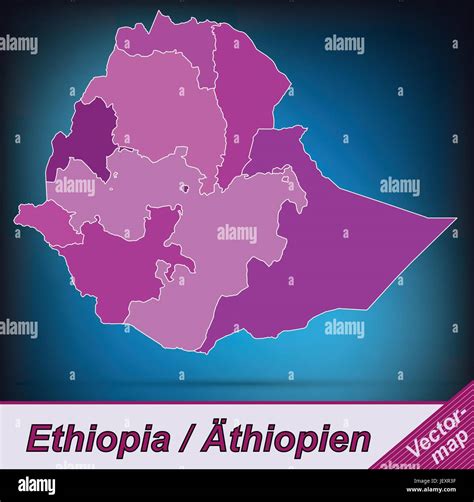 border map of ethiopia with borders in violet Stock Vector Image & Art - Alamy