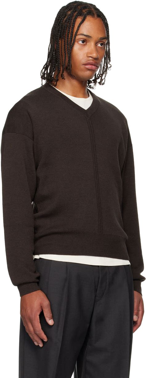 LEMAIRE Brown V-Neck Sweater Lemaire