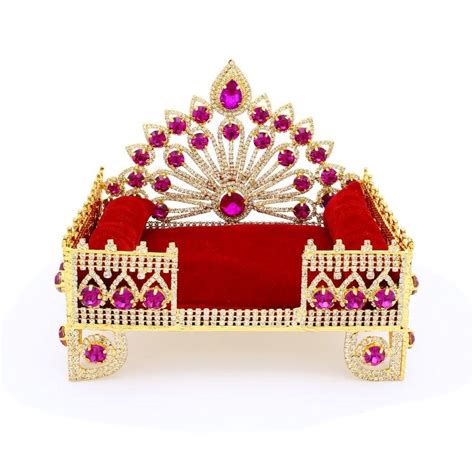 Vedic Vaani Flower Design Gemstone Sinhasan For Thakorji, Prabhuji ...