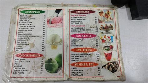 Menu at Bakery, Suryapet