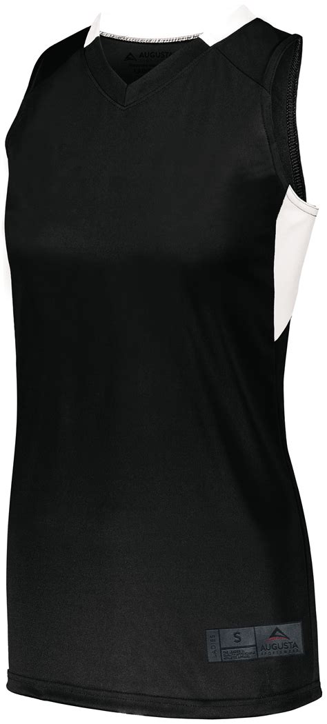 Augusta M Ladies Step-Back Basketball Jersey Black/White 1732 - Walmart.com