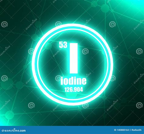 Iodine chemical element. stock illustration. Illustration of ...
