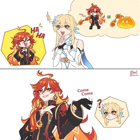 lumine and mavuika (genshin impact) drawn by cattwuwu | Danbooru