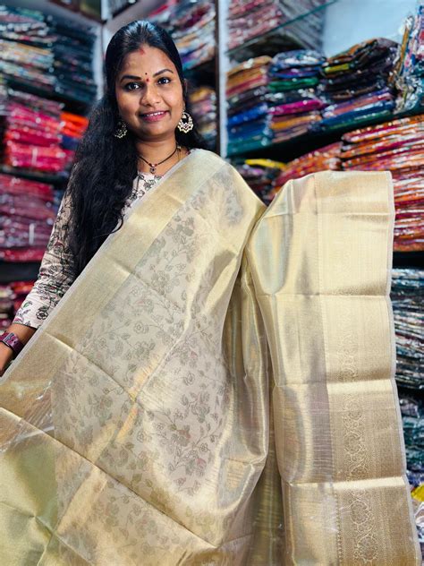 Plain tissue sarees with Kanchi borders – Sarees by Siva