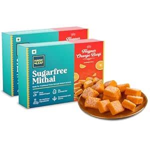 Magic Leaf Sugar Free Nagpur Orange Burfi Dessert - 500 gm (Pack of 2 ...