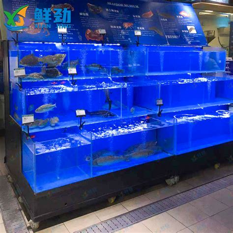 饭店海鲜鱼缸 超市海鲜池制作设计饭店专用__供应_百都智享购