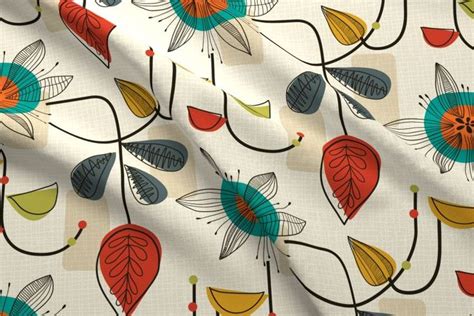 1950's Mid Century Modern Fabric | Spoonflower | Mid century modern ...