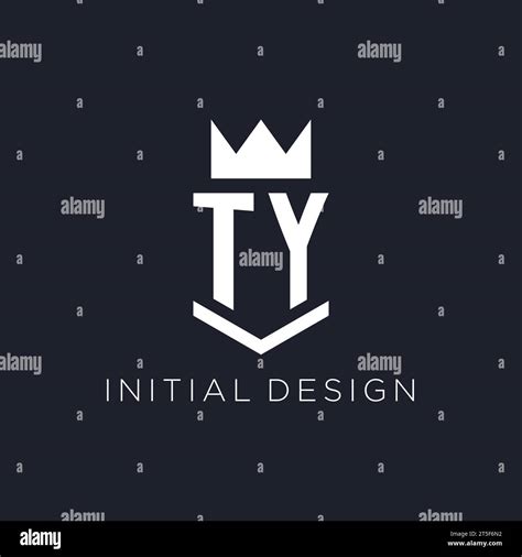 TY logo with shield and crown, initial monogram logo design ideas Stock ...