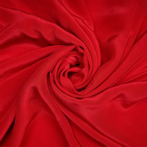Buy (Pre-Cut 2.00 Mtr)Red Color Piece Dyed Bemberg Crepe Fabric| FFAB