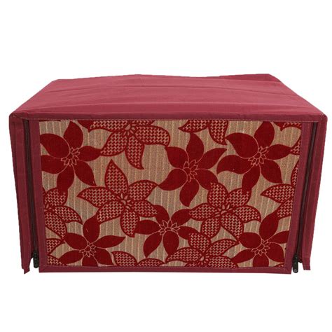 Buy Kuber Industries Leaf Design Velvet Microwave Oven Cover - Maroon ...