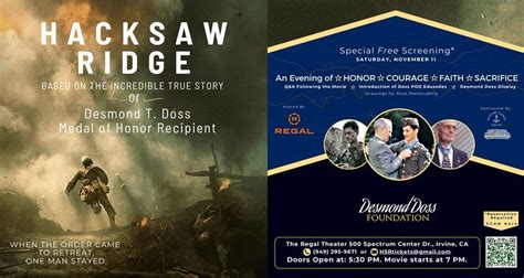 Hacksaw Ridge: Special Veterans Day Showing, Regal Irvine Spectrum ...