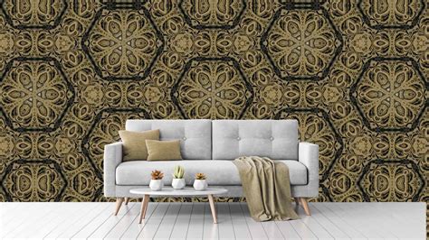 Hexagon Golden Pattern Wallpaper – Myindianthings