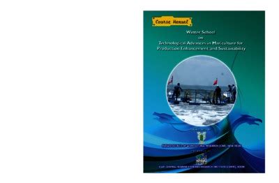 Course Manual Winter School on Technological Advances in Mariculture ...