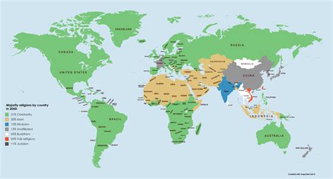 Estimate of majority religions by country in 2050 (6460x3480) : r/MapPorn