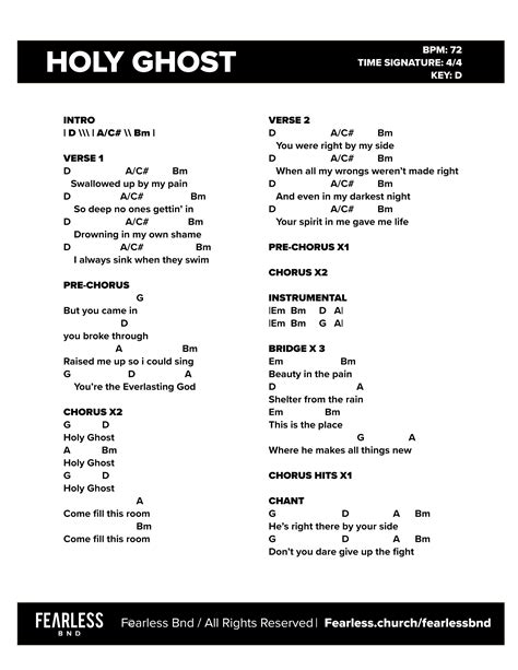 HOPE ST. CHORD CHARTS — Fearless Church