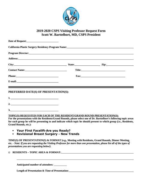 ASAPS Traveling Professor Request Doc Template | pdfFiller