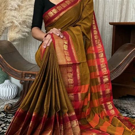 DEVIKA TEXTILES Narayanpet Pure Cotton Saree With Running Blouse Piece ...