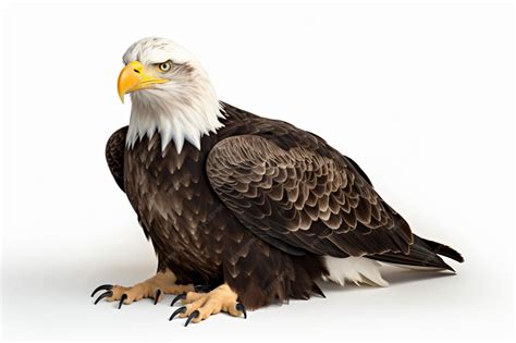 Premium AI Image | a bald eagle sitting on the ground with its feet spread
