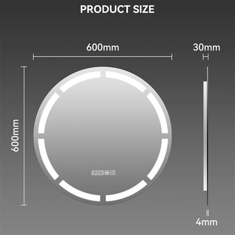 YOURLITE 24 Inch Round LED Bathroom Mirror, Vanity India | Ubuy