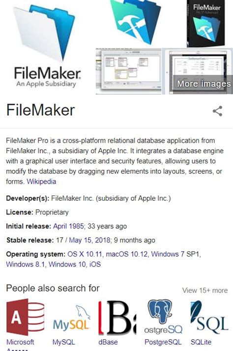 Image result for FileMaker Pro Online Database