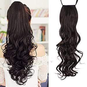 Foreign Holics Synthetic Long Curly Ribbon Tie Up Ponytails Hairpiece ...