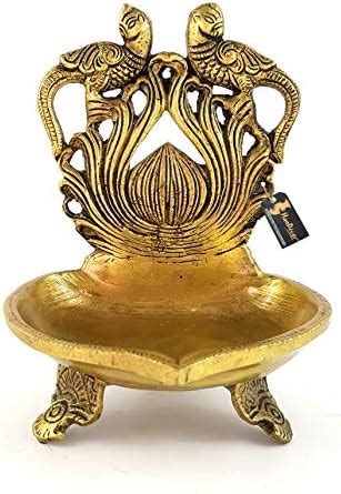 Buy Two Moustaches Brass Ethnic Twin Peacock Design Wall Hanging Diya ...