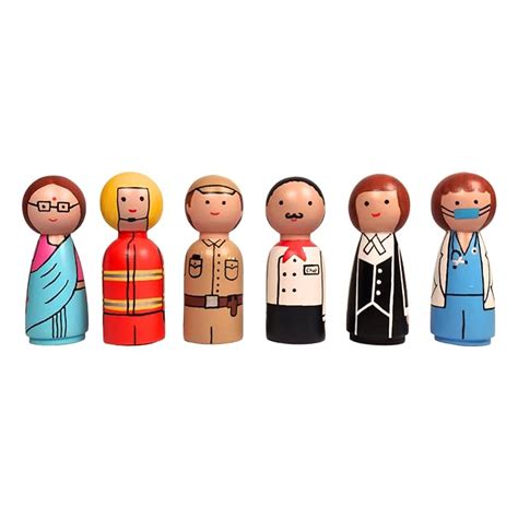 Keiko-Community Helpers Peg Doll Set - Imaginative Play with 6 ...