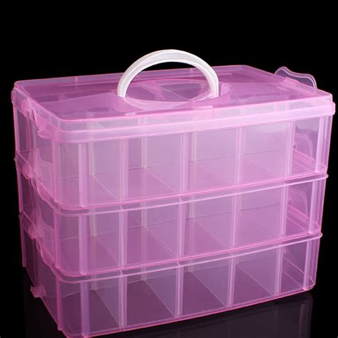ZLY 3-Tier Demountable Plastic Jewelry Box Organizer Storage Container ...