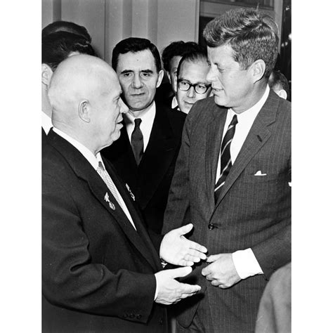 John F Kennedy Nikita Khrushchev Cold War Vintage Photo Extra Large XL ...