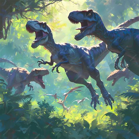 Premium Photo | Prehistoric Predators Velociraptor Pack in Action