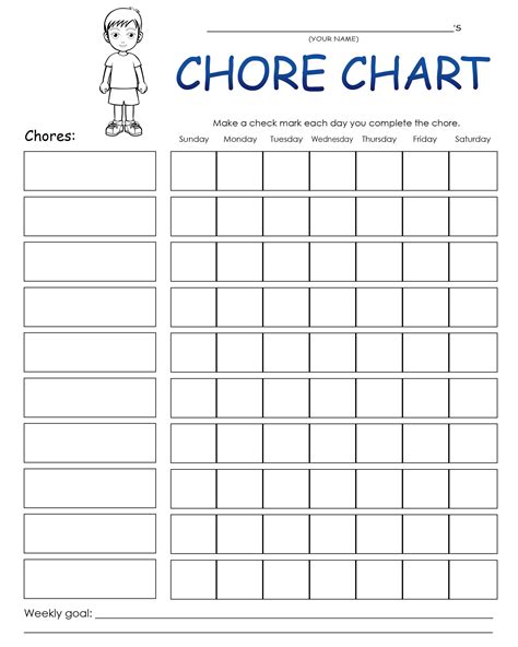 Printable charts and logs to help you keep track of chores and more ...