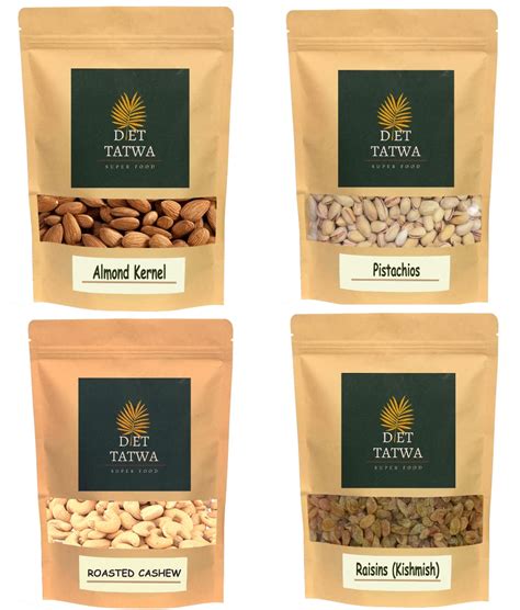 Diet Tatwa Dry Fruits Combo - Perfect for Gifting, 100g x 4(400g ...
