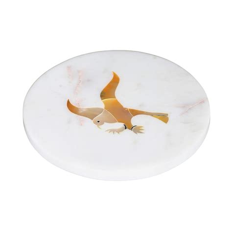 Buy NikkisPride Marble Trivet, Large Coaster Mop Inlay Bird Shape ...