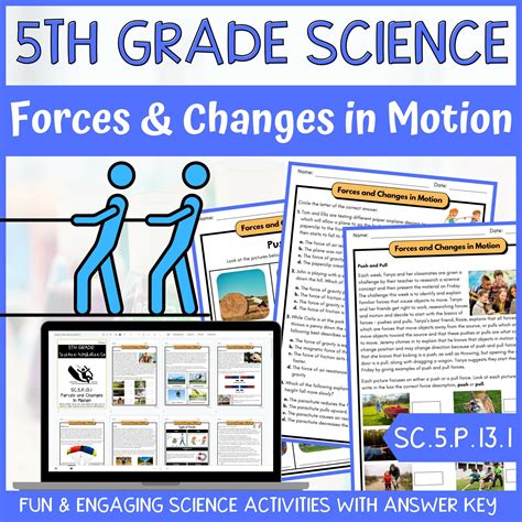 Force and Motion Activity & Answer Key 5th Grade Physical Science ...