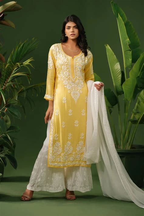 The House of Indu: Chikankari Kurtas for Women Traditional Indian Wear