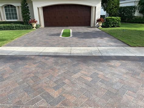 Modern porcelain paver driveway in Sarasota, FL