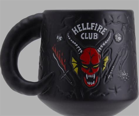 Buy Stranger Things Hellfire Club Demon Embossed Mug Includes Sticker ...