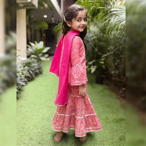 Cotton Floral Print kurta with sharara and dupatta – folkcultureclothing