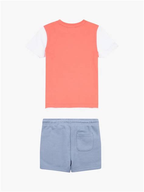 New Balance Kids' Cotton Blend Ringer T-Shirt & Shorts Set, Drift Red