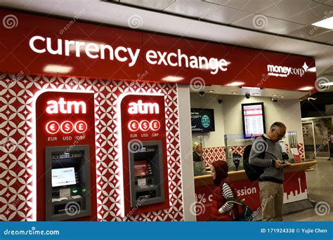 Currency Exchange Counter in the Gatwick Airport, London Editorial ...