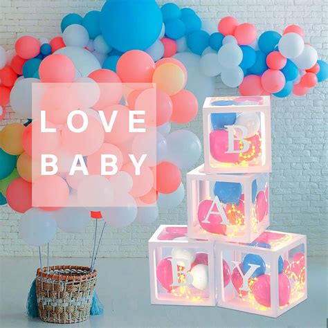 Baby Shower Balloon Boxes Decorations, 4 White India | Ubuy