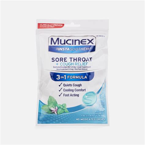 FSA Eligible Mucinex InstaSoothe Sore Throat + Cough Relief - Alpine ...