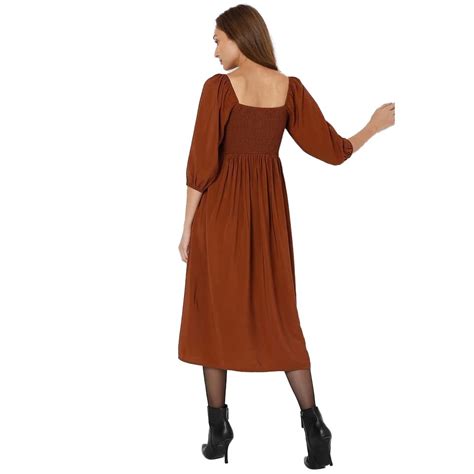 Buy VERO MODA Women's Viscose A-Line Midi Dress (264653902-Cambridge ...