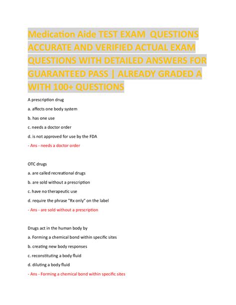 Image result for Basic Medication Exam Practice Questions