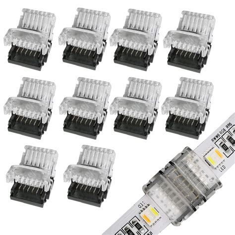 Buy 10pcs 6pin RGBWW LED Strip Connector LED Strip to Wire Or Strip to ...