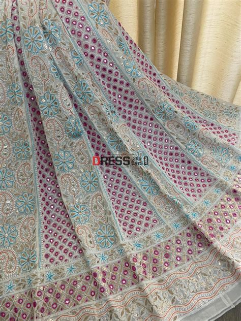 Multicolour Chikankari Mirror & Gota Patti Work Anarkali Suit ...
