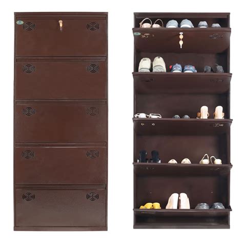 SHANDAR SF 5 Door 28 Inches Metal Shoe Rack for Home | Chappal Stand ...
